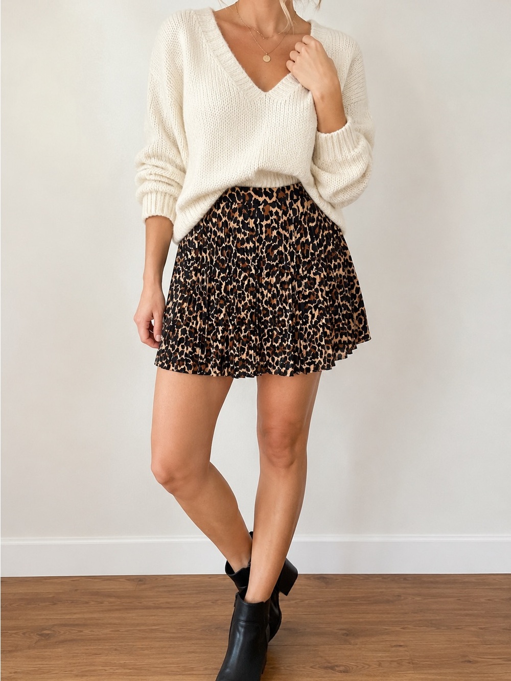 NWT J.Crew Leopard Print Pleated Mini Skirt Size 00 Lined